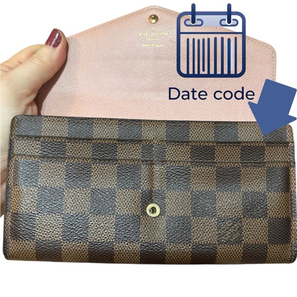 Louis Vuitton Sarah Wallet Damier Ebene Canvas Rose Ballerine Interior - Picture 14 of 17